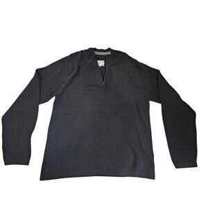 Flag & Anthem Pullover Sweater Men's Size XL Black Knit 1/4 Zip Long Sleeve